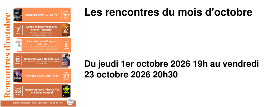 Les rencontres du mois d'octobre